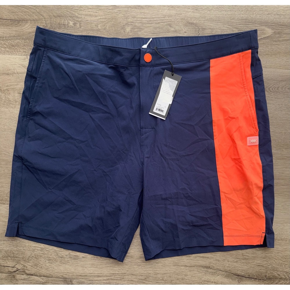 NWT Rhone Men's Navy Blue Orange Barrier Swim Short, XL